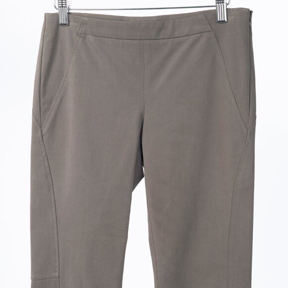 Brunello Cucinelli Taupe Grey Cotton-Twill Leggings - Picture 3 of 10